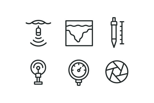 straight perfect stroke icon mono icons style isolated depth acoustic sonar depth ocean trench map depth borehole probe depth sonar pinr depth pressure sensor depth aperture lens
