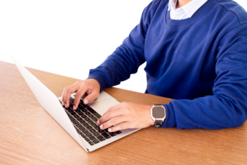 man working with laptop