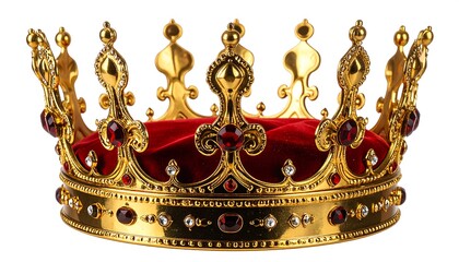 Ornate golden crown with red velvet (1)