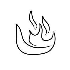 hand drawn hot fire icon