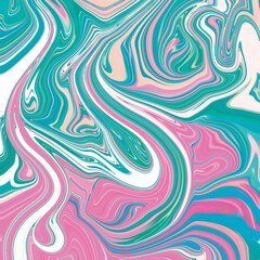 Cool pastel swirl of teal, pink, and white in a soothing abstract marble pattern. Ideal for stylish prints.