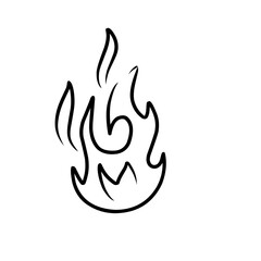 hand drawn hot fire icon