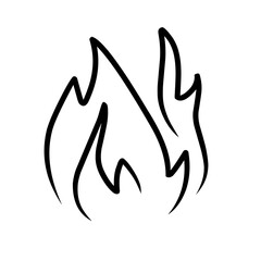 hand drawn hot fire icon