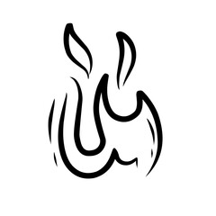 Naklejka premium hand drawn hot fire icon