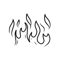 hand drawn hot fire icon