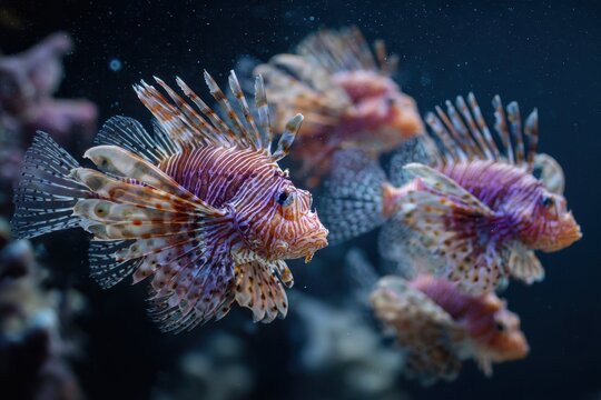 Aquarium species in Thailand lionfish turkeyfish firefish butterfly cod