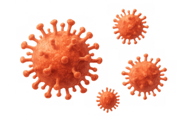 Detailed 3d rendering of coronavirus cells floating transparently, revealing complex viral morphology and structural intricacies