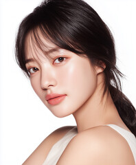 beautiful asian korean beauty model. hair model
