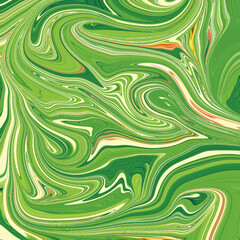 Fresh green tones swirl with soft accents in this soothing abstract pattern. Nature-inspired flow in a marbled texture. Green, abstract, swirl, nature, texture.