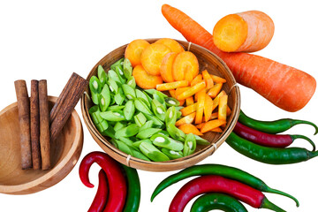 group of fresh vegetables isolated on white
