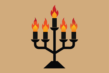 Skeleton decorating Christmas tree with pumpkins and lights vector illustration