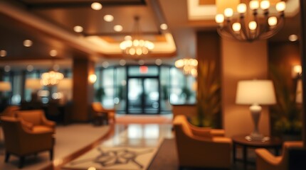 Abstract blur interior hotel lobby background