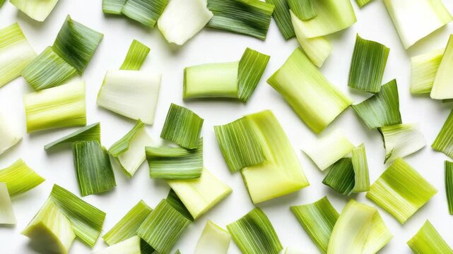 Bunch of green celery stalk cut into pieces.