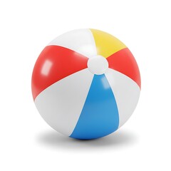 Obraz premium Colorful glossy beach ball on white surface