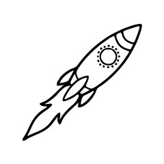 Fototapeta premium rocket launch outline vector clipart