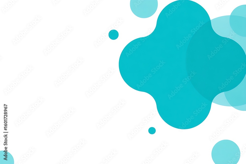 Poster abstract soft blob shapes with bubbles and droplets floating in the air creating a gentle and soothi