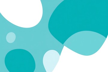 An Abstract Teal and White Organic Shape Design Featuring Fluid and Gentle Curves Creating a Calm and Modern Visual Aesthetic Ideal for Backgrounds