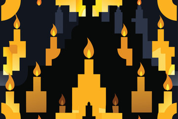 spooky candelabra with bright flames vector illustration