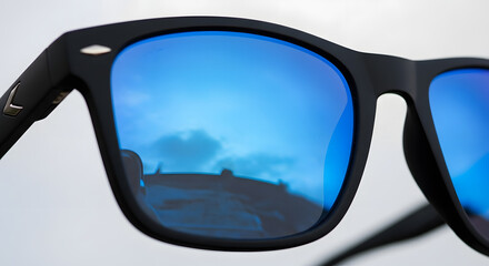 sunglasses on a blue background