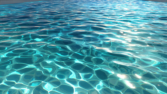 Shimmering cyan surface in glowing blue pool wallpaper