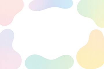 Pastel color blobs framing transparent center, providing minimalist graphic design backdrop with generous negative space