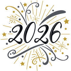 Obraz premium Elegant sparkling new year celebration design with gold and charcoal vector