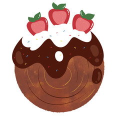 chocolate cake with strawberry