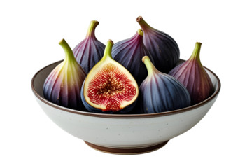  delicious fresh figs isolated  on transparent  background