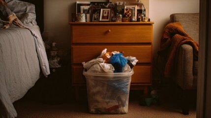 A Messy Bedroom Corner: A Glimpse into Daily Life