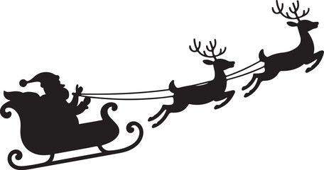 Santa Sleigh Outline with Gift Bags Graphic

