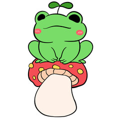 frog and mushroom