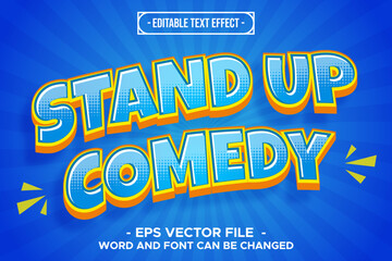 Editable Stand Up Comedy Text Effect – Pop Art Comic Style Vector Font