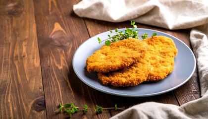 Crispy breaded cutlets on a plate (2)