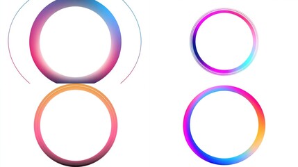 Four vibrant, concentric, gradient circles