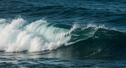 Ocean wave crash, foamy crest