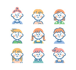 男女様々な子供の顔