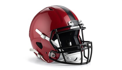 Fototapeta premium Red football helmet on white background (2)