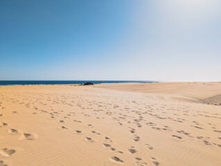 footprints on the sand