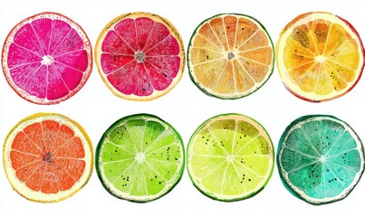 Fototapeta premium Colorful fruit slices arranged