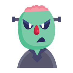 Flat Frankenstein Monster Icon Design