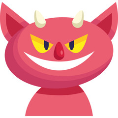 Obraz premium Flat Halloween Devil Icon Illustration