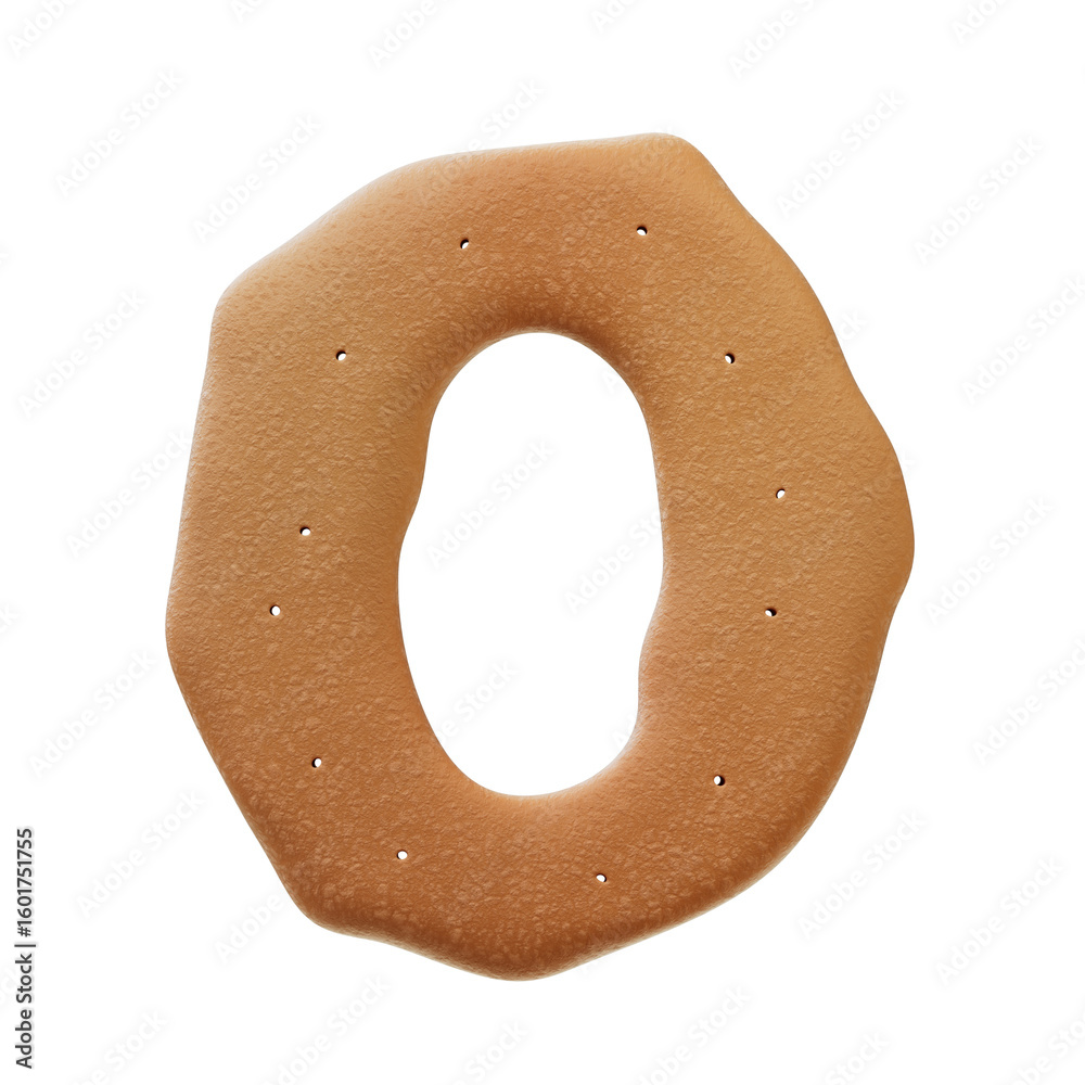 Fototapete 3d font.chocolate biscuit donut font concept. isometric alphabet. numbers and letters. 3d rendering 