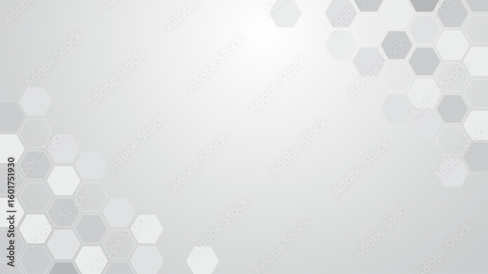 Fototapete white hexagon pattern. geometric abstract background with hexagonal texture. molecule structure abst