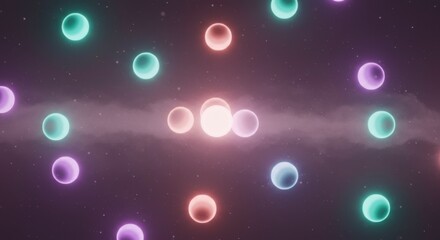 Colorful orbs in a spacey background