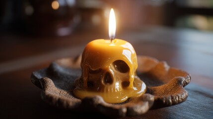 Skull candle burning (1)