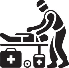 Medical Aid and Emergency Response Silhouette Vector Illustration Graphic Design