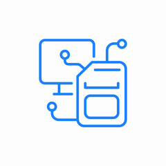ai chip monitor connection icon sign vector