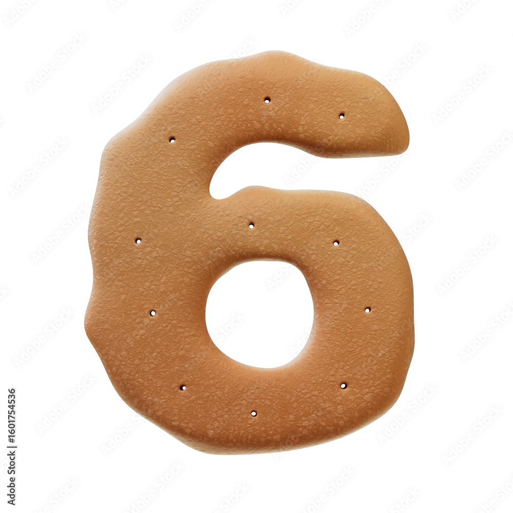 Fototapete 3d font.chocolate biscuit donut font concept. isometric alphabet. numbers and letters. 3d rendering 