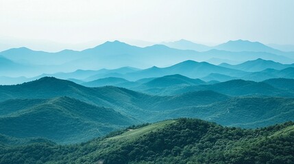 Fototapeta premium Serene Blue Mountains Landscape