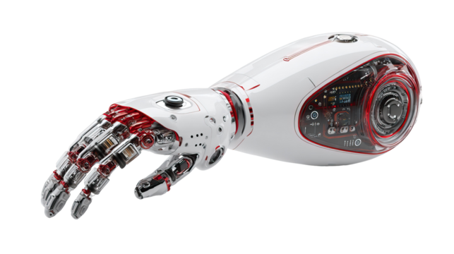 AI-Powered Smart Implant Controller in Futuristic Style on Transparent Background


